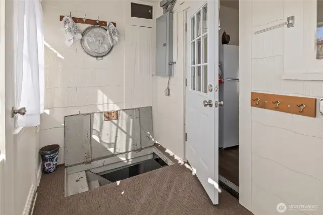 Back porch with basement access