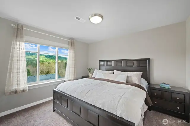 One of three well placed and generously sized bedroom. Easily fits a king size bed with oversized night stands.