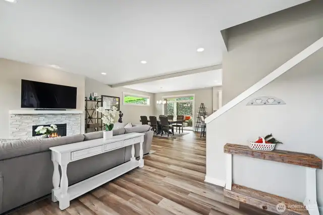 Welcoming front entry with an abundance of natural light. Imagine the breeze from a cool summer day flowing from door to door through your open floor plan.