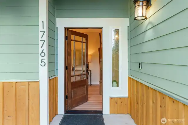 Welcome home. Video doorbell makes it easy to answer the front door, even when you're upstairs.