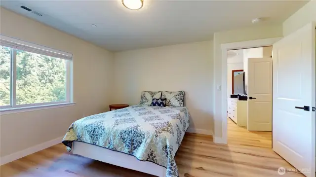 Flex bedroom has 2 closets and connects to house or ADU.