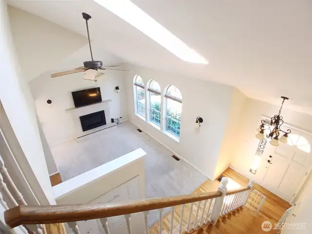 View from upstairs to Living Room