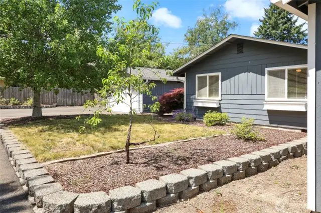Lots of trees bring some natural beauty and shade.  Garden window boxes area ready for your favorite pops of floral color!