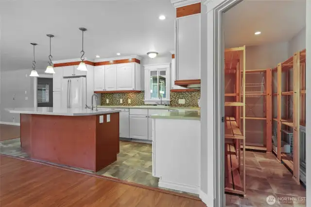 Amazing walk-in pantry with open shelving is DREAMY!