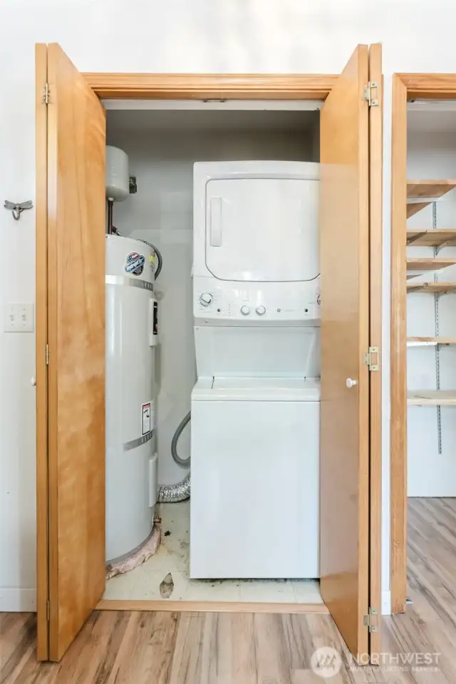 Laundry & hot water tank.