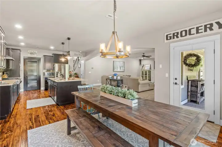 Dining area off kitchen and great room