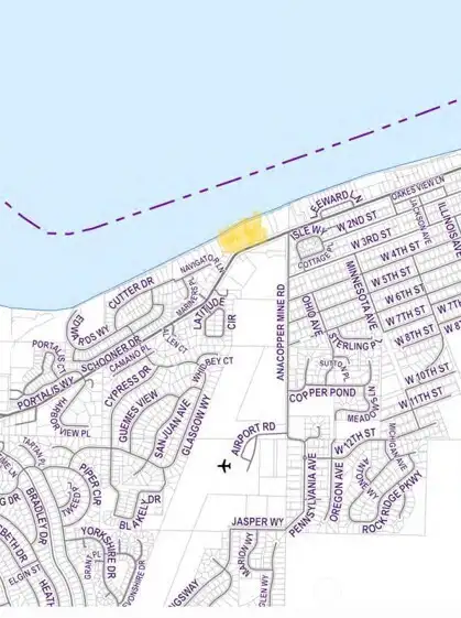 Overall view of site as it sits among existing development and the North end of Anacortes and Fidalgo Island.