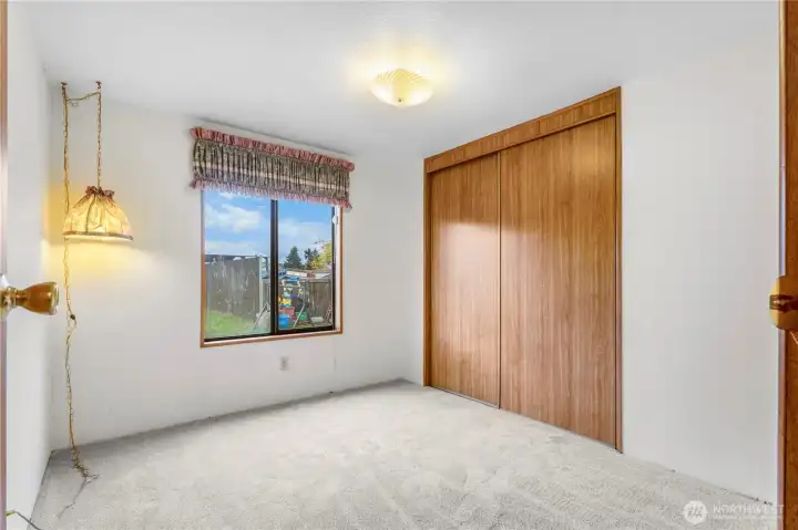Another view of Bedroom 2 showing the closet. It could make a great guest room or an office.