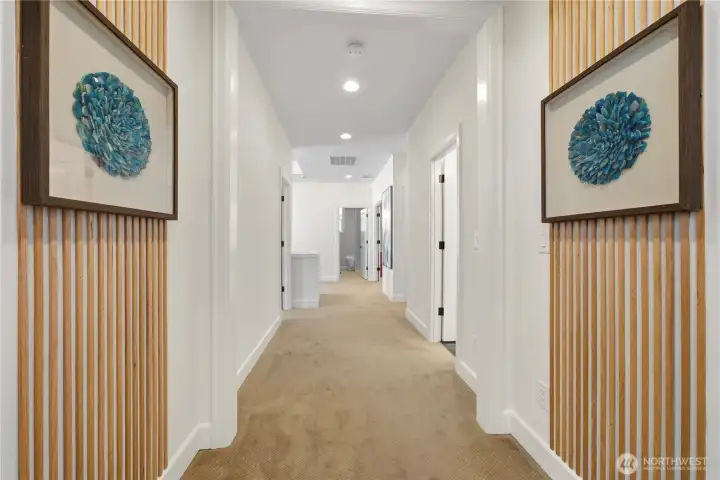 Expansive, well-lit hallway
