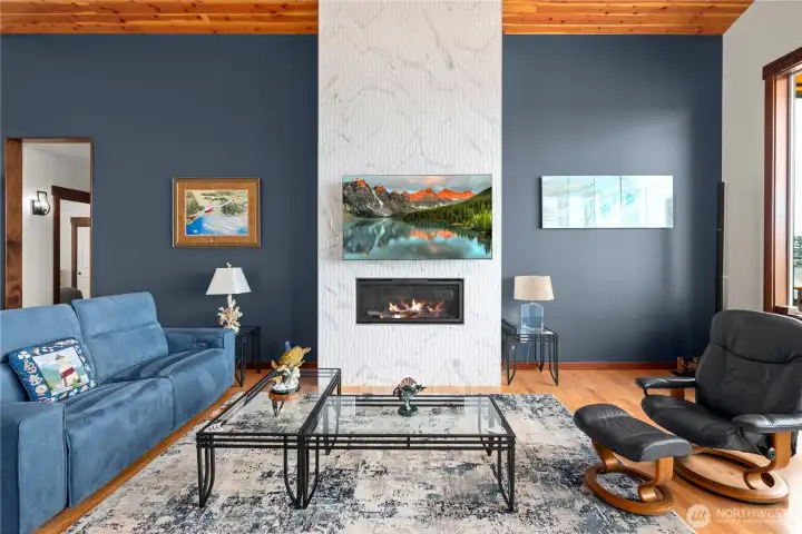 Thoughtfully designed great room invites  guests to gather...