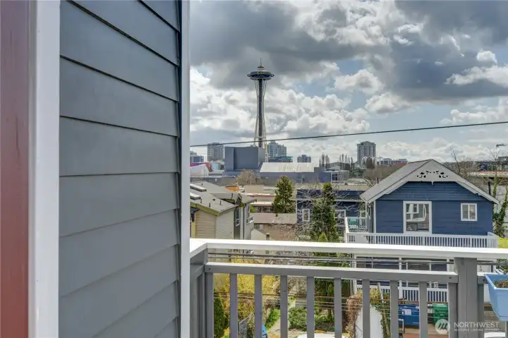another space needle view from deck