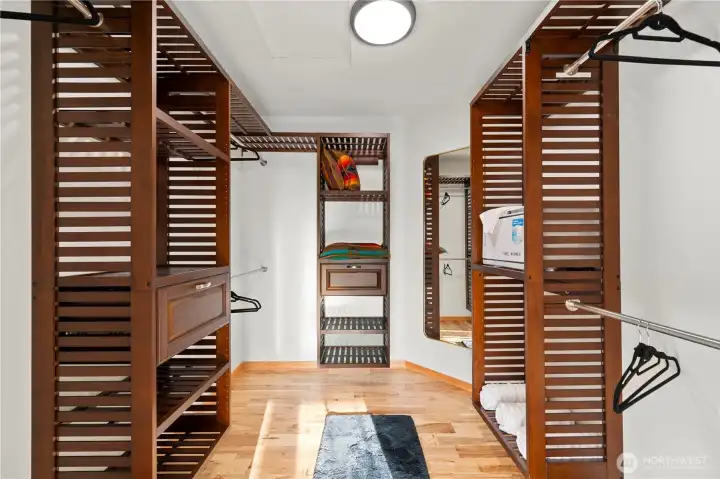 Primary Suite #1: Huge Walk-in Closet, With Built-in Shelving and Drawers.