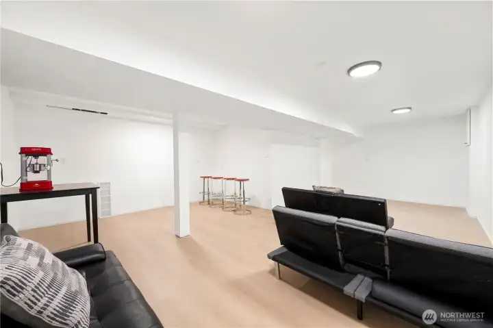 Down Stairs: Your Touches For A Movie- Game- or Craft Room.