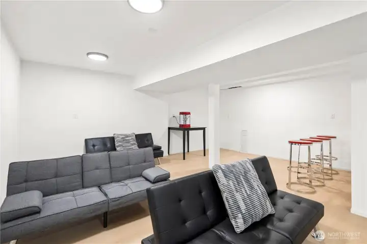 Down Stairs: Your Touches For A Movie- Game- or Craft Room.