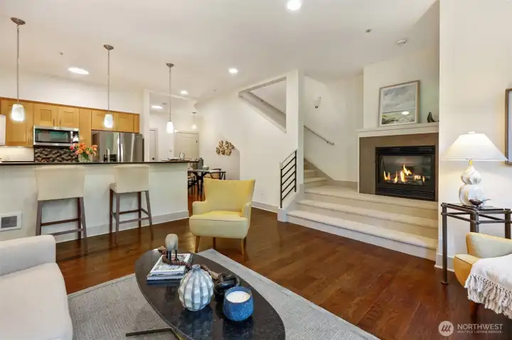 The natural gas fireplace is included in the monthly home owner dues as is the gas cooking range as well.