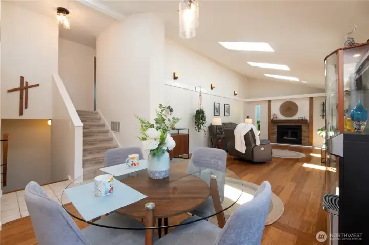 8 steps towards bedrooms and baths a few steps towards garage and laundry room