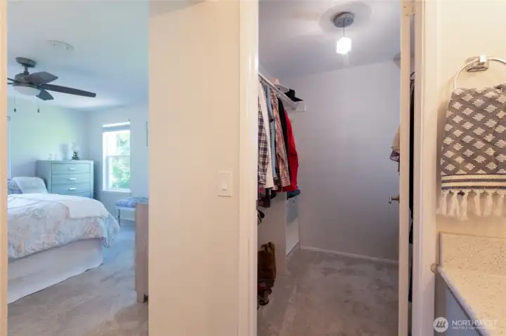 walking closet in main bedroom