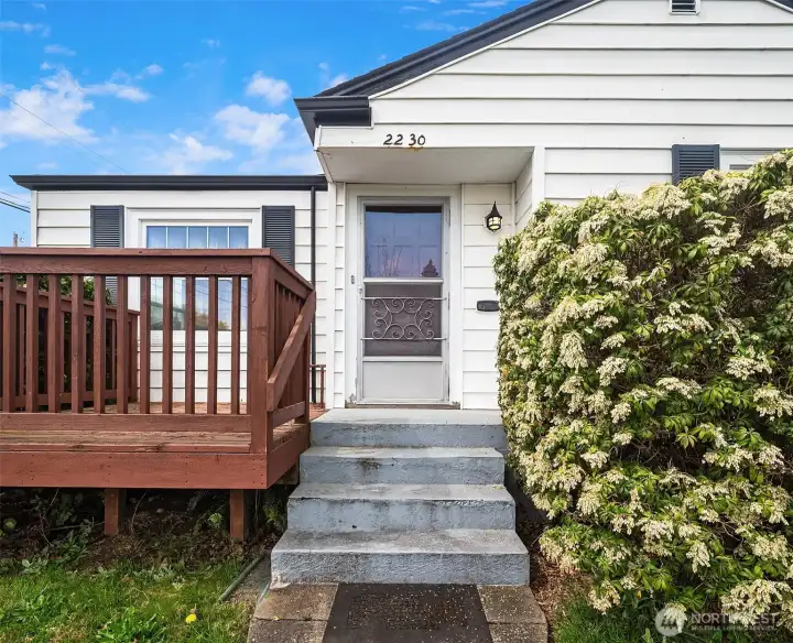 Front porch upon entry.