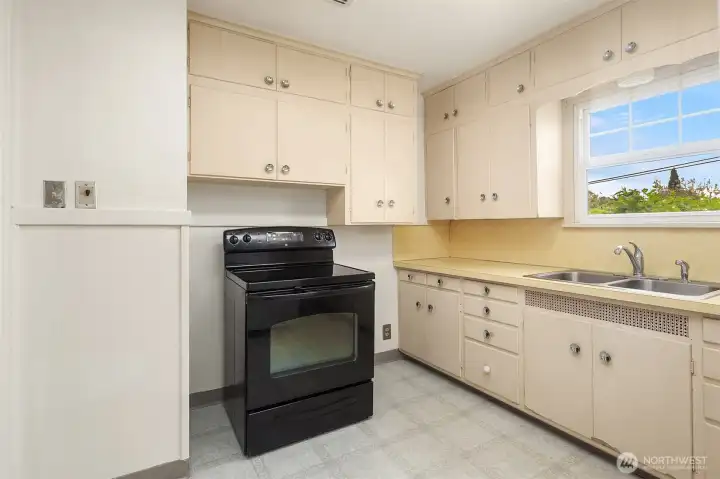 Kitchen with ample storage.