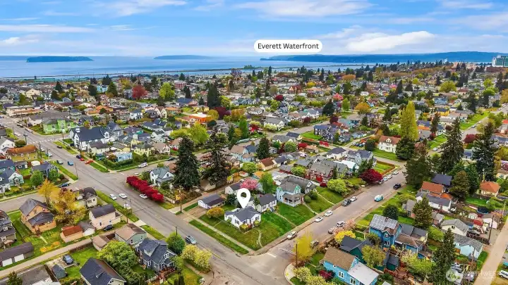 Aerial view facing Northwest.