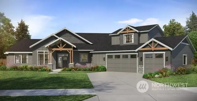 For information only:  The Palisade. This is a brand new plan, and will be my new model home in Gig Harbor this summer. It is 4190 sqft, 3 beds, 3.5 baths, 3 car garage, primary on main level home. It is 110 feet wide and 100 feet deep.  This plan could fit on this lot.