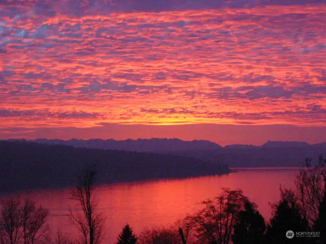 Sunrises are spectacular over the lake, creating these hues that fill the whole house in the mornings!