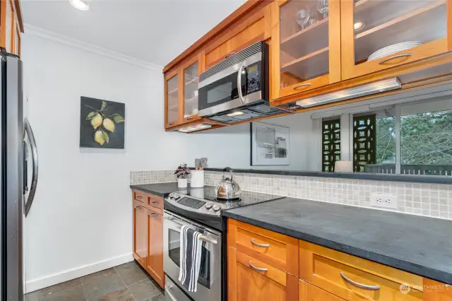 Ample counter space and storage.