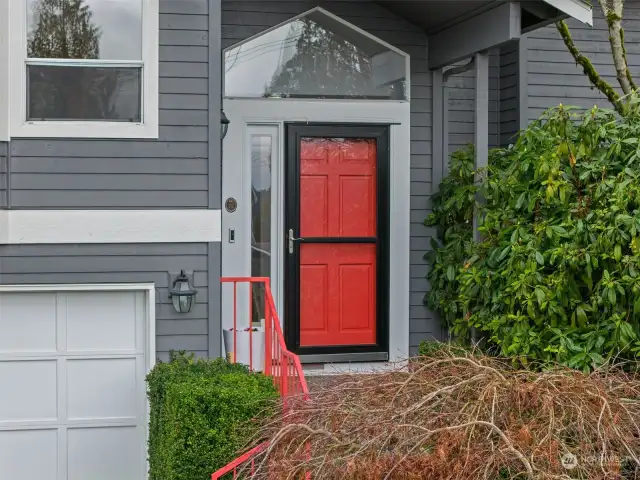 Enter through the lucky red door.