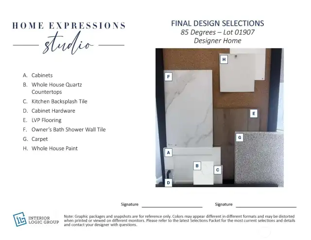 Actual Home's Interior Design Selections