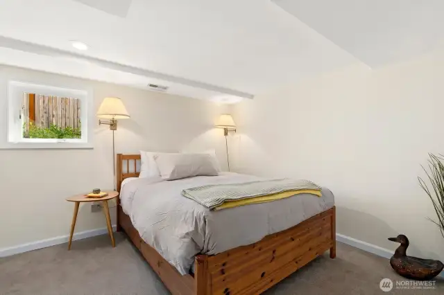 Lovely carpeted bedroom situated on lower-level