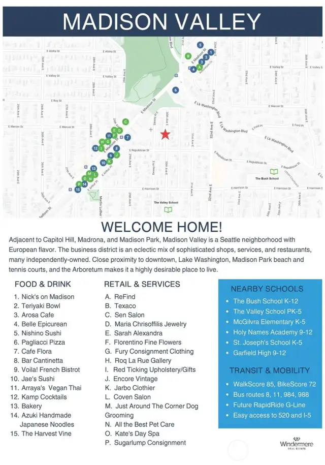 The secret 'pocket' neighborhood is just ready to explode.  PCC market will be the anchor tenant in the building being constructed on Madison. The PCC is due to be complete in August and will be accessed by a staircase up from Dewey Place.  Steps away!  Recently completed Rapid Line into town is a mere 2 blocks.  11 minutes to town, thus your car (an parking) are un-necessary!  YAY!