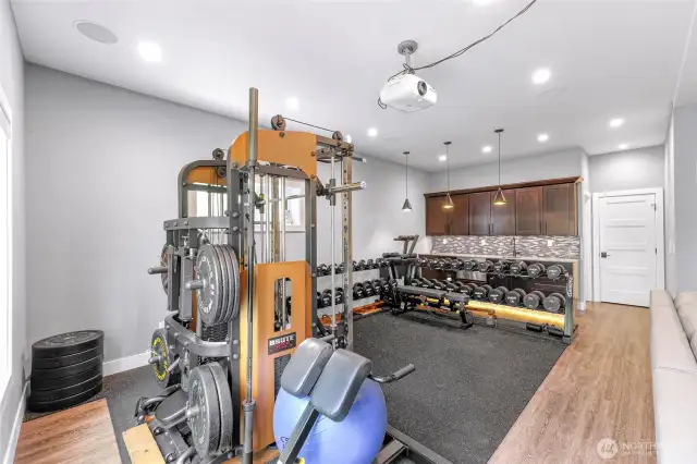 Includes a wet bar