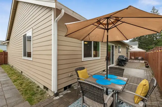 This yard allows for summer entertaining with no maintenance