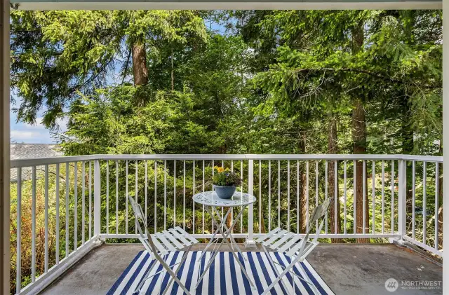 Darling Balcony overlooking the back forest area and partial views