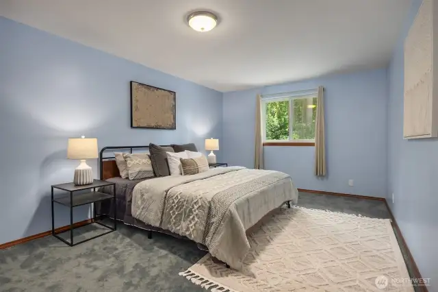 One of two large upstairs bedrooms, this one is closest to the upstairs bathroom