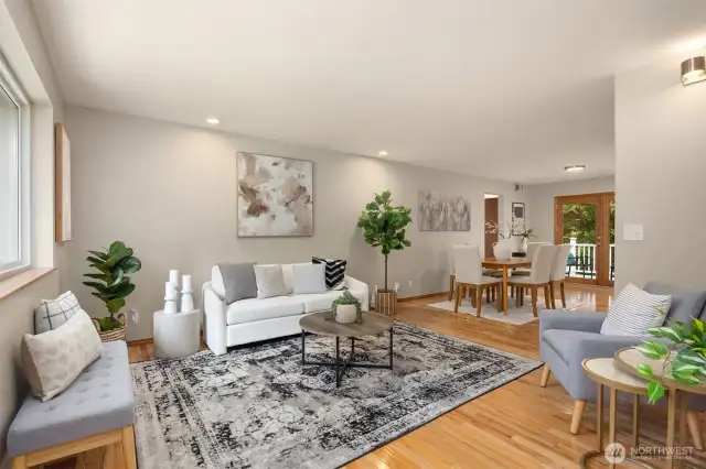 Open concept living room and dining room