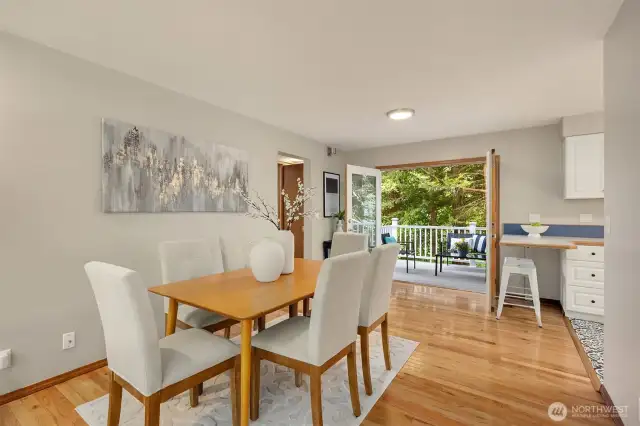 Can easily entertain with many people and french doors leading to the patio.