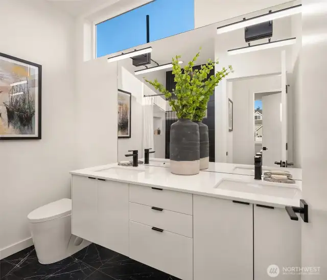 Dual sinks in the full bath