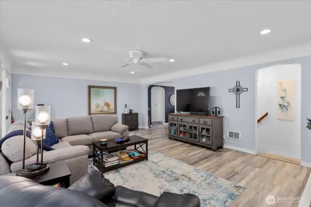 Seamless flow with arched transitions between rooms