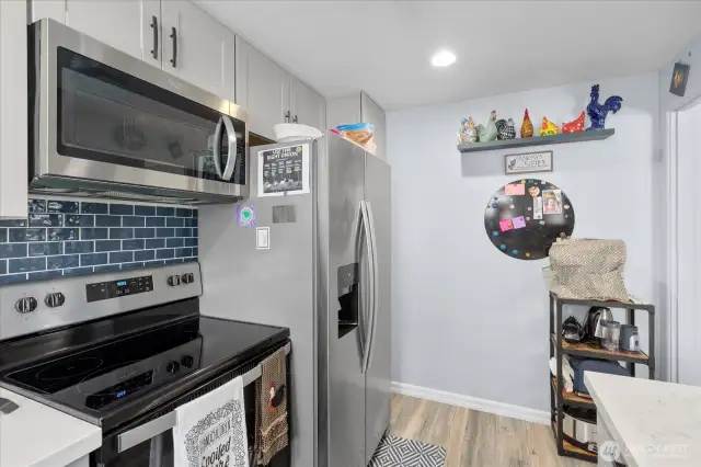 Open shelving adds personality and charm