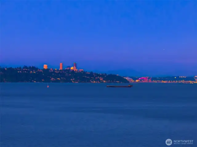 City lights, marine traffic; the view is always changing.