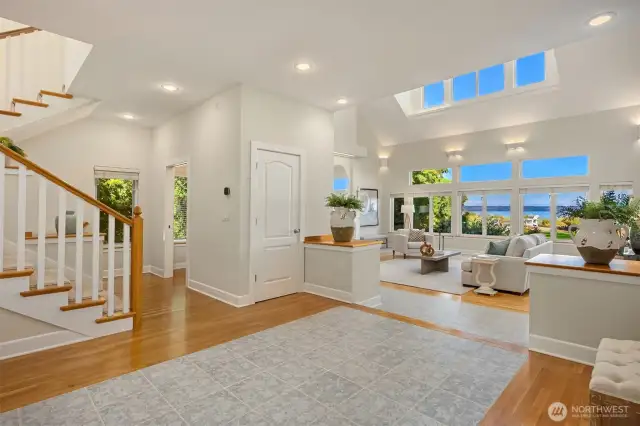 Gracious front entry leads you right to the view
