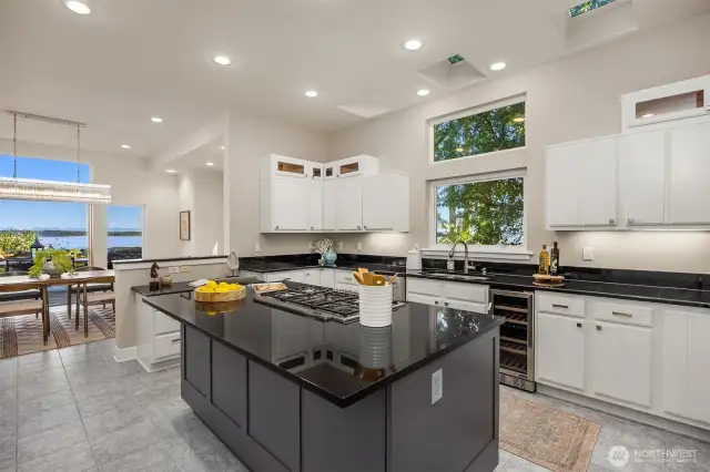 Expansive kitchen with high end appliances is a cooks dream