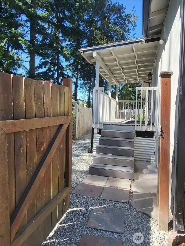 Gated Side Entry and covered porch