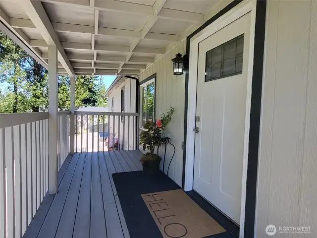 Covered porch area side entry