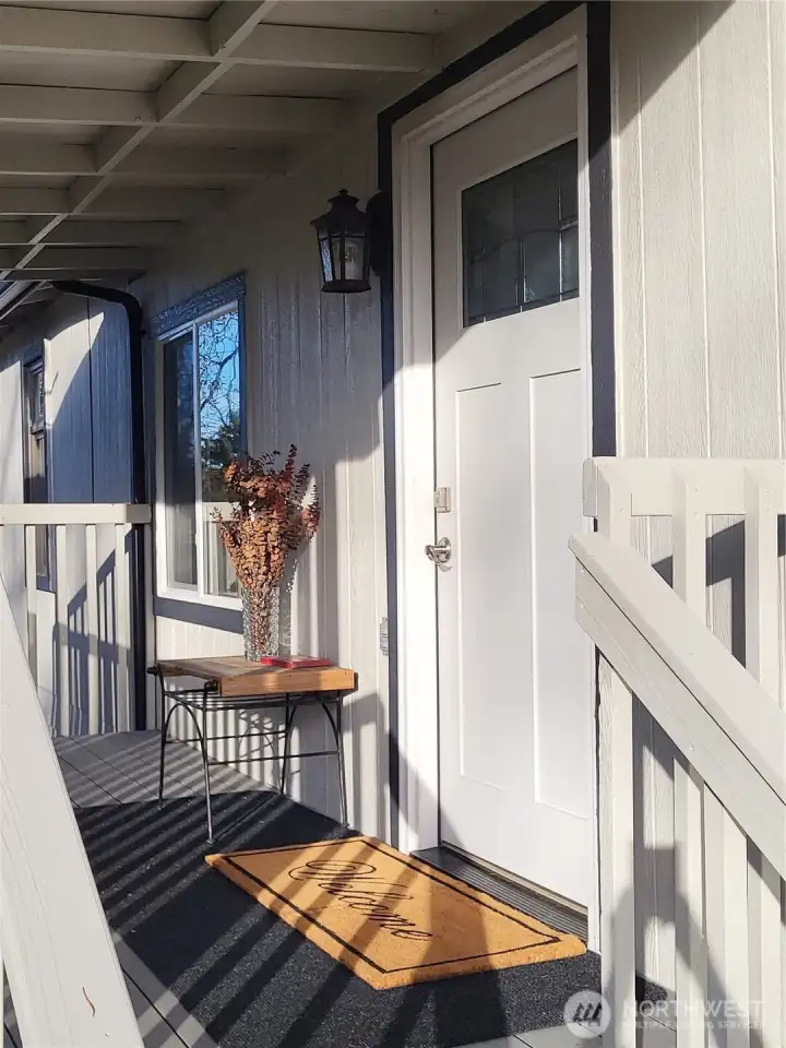 Side ENtry Porch thru gated entry, beside Green Belt