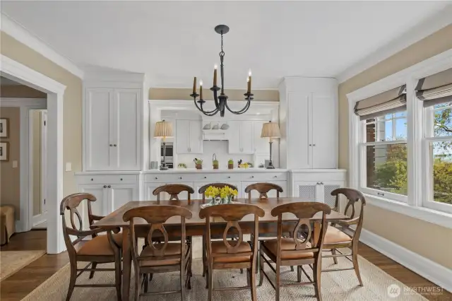 notice the details, expasive millwork and luxurious window treatments