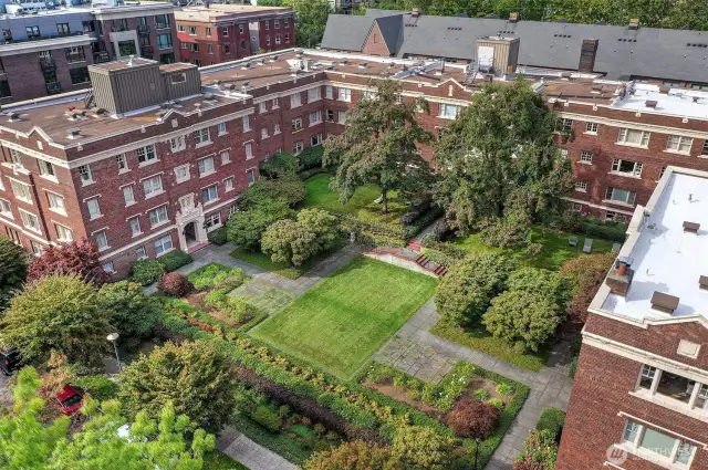 birds eye view of the classic building The Victoria