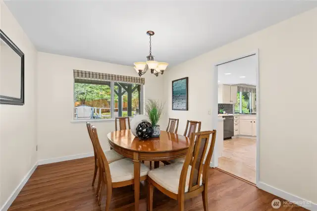 Formal dining area, great for family dinners or hosting guests.