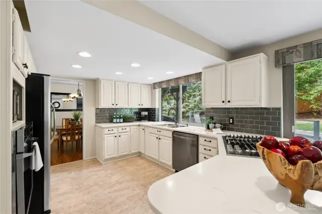 Perfect layout for cooking at home, ample counter space.